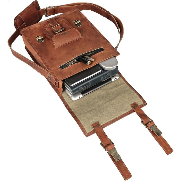 🆕 Women Brown Messenger Satchel Bag Passion Leather Sturdy Full Grain Durable - Picture 4 of 9